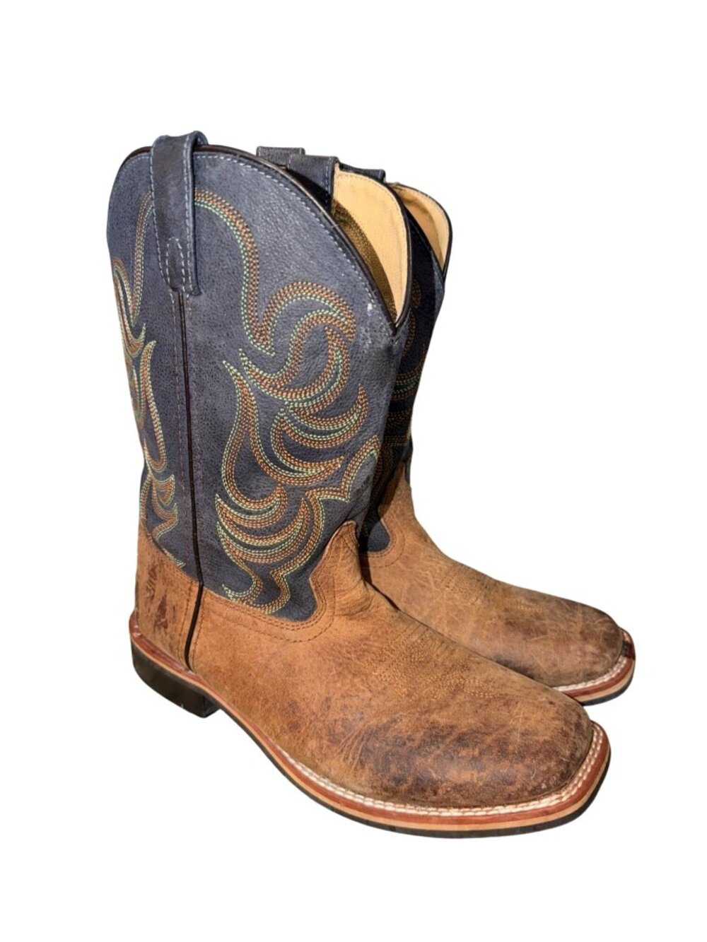 Smoky Mountain Leather Square Toe Western Cowboy Boots Women 6 Brown Black